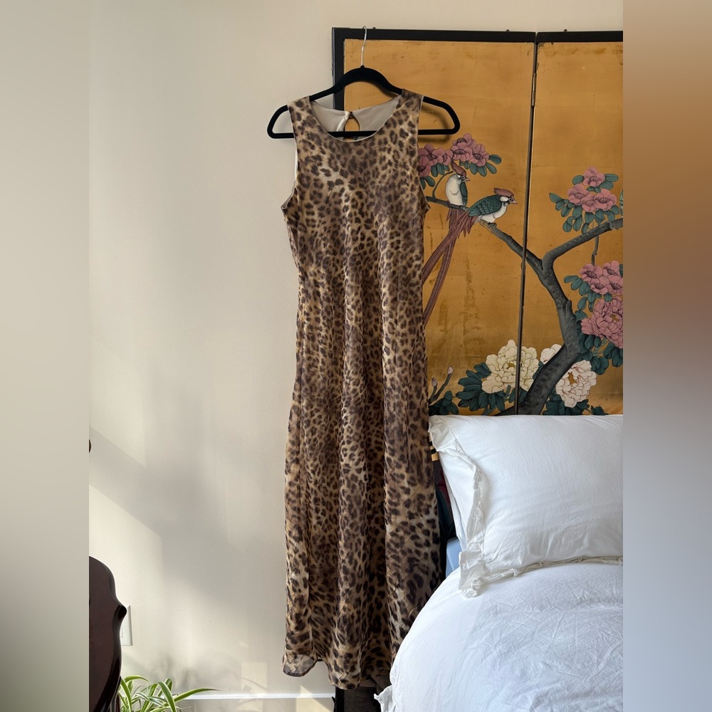 Jessica Leopard Print Sleeveless Maxi Dress - Brown Tan
